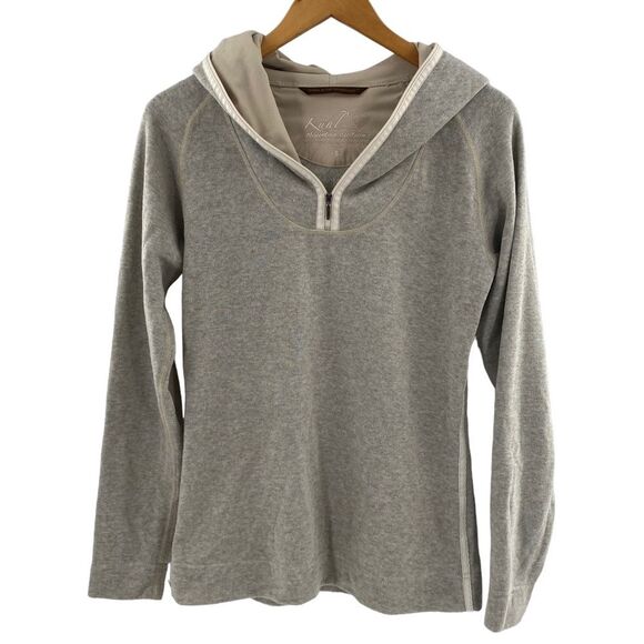 Kuhl Kashmira ¼ Zip Pullover Hoodie Size S Oatmeal‎ Gray Fleece Lined - Picture 1 of 8